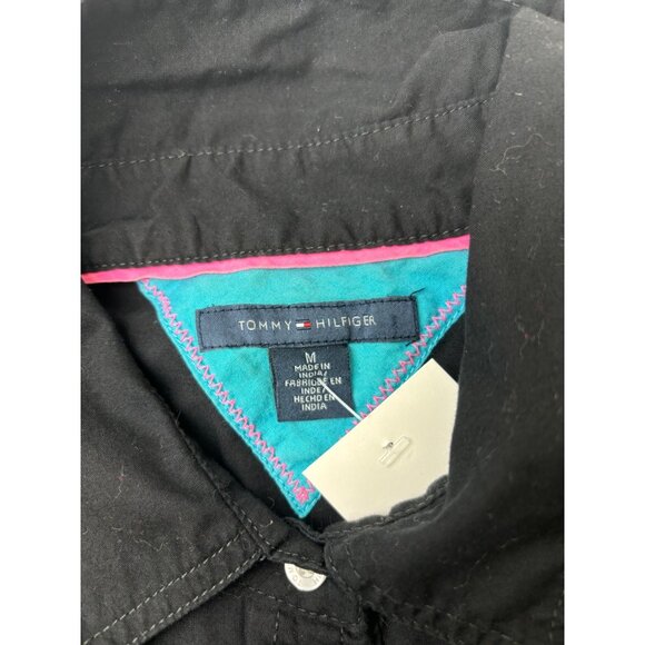 M Y2k Tommy Hilfiger Black Button Up - Picture 4 of 4